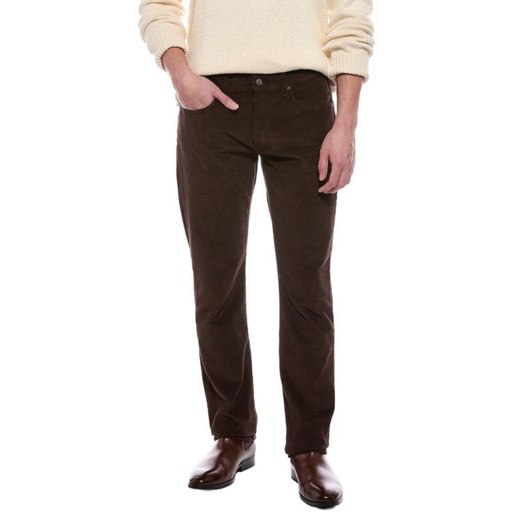 7 For All Mankind Mens Corduroy Coffee The Straight Jean, Brown